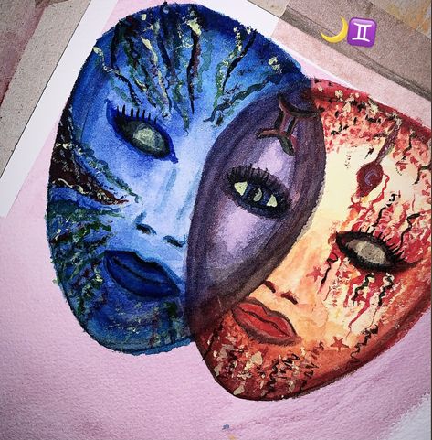 Akvarelle painting gemini zodiac sign Gemini Painting Ideas, Gemini Painting, Amazon Crafts, Gemini Zodiac Sign, Zodiac Signs Gemini, Gemini Zodiac, Paint Ideas, Painting Canvas, Art Drawings Sketches