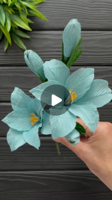 How To Make Hawaiian Flowers, Diy Paper Lily, Lily Paper Flower, Paper Lilies, Flowers Crepe Paper, Diy Butterflies, Paper Lily, Crepe Paper Flowers Tutorial, Paper Flower Diy