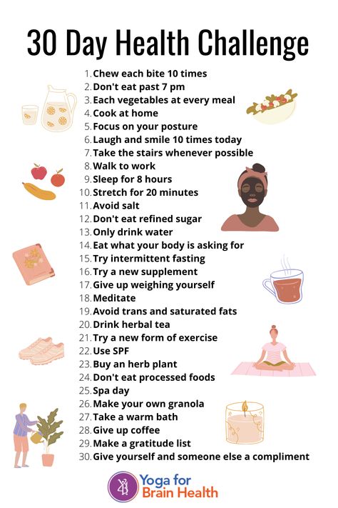 30 Day Health Challenge Try adding ONE health habit to your life each day! Keep practicing the ones that you find make you feel GREAT! 30 Day Baking Challenge, 30 Day Beauty Challenge, Health Challenge 30 Day, 7 Day Health Challenge, 30 Day Gut Health Challenge, 30 Days Fitness Challenge, Health Challenge Ideas, Gut Health Challenge, Healthy Challenges