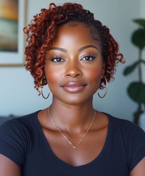 Top 51 Fall Hair Colors for Black Women That Complement Every Skin Tone - AskNaij Red Hair For Cool Skin Tones, Red Twa, Hair Color For Black Women, Hair Colors For Black Women, Dark Fall Hair Colors, Colors For Black Women, Warm Hair Color, Dark Fall Hair, Mohawk Styles