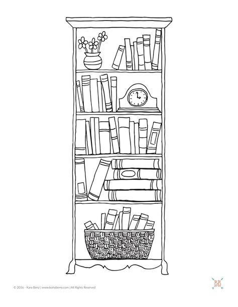 Library Drawing, Drawing Doodles, Classroom Christmas, Idea For Christmas, Fabric Cards, Bookshelf Desk, Interior Sketch, Reading Log, Book Template