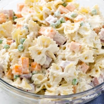 Bow Tie Pasta Salad Recipe - All Things Mamma Bow Tie Pasta Recipes, Bow Tie Pasta Salad, Bow Tie Noodles, Bow Tie Pasta Recipe, Bowtie Pasta Salad, Bow Tie Pasta, Easy Bow, Leftover Ham Recipes, Easy Pasta Salad Recipe