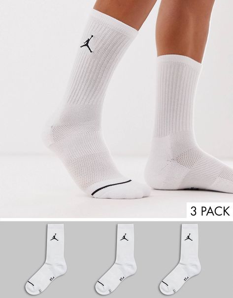 Jordan 3 pack crew socks with logo in white | ASOS Jordan Socks, Jordan 3, Crew Socks, Must Haves, Jordan, Asos, Socks, Collage, ? Logo