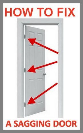 How To Fix A Door That Is Sagging Or Hitting The Door Frame Sagging Door, Rustic Basement, Easy Home Improvement, Handyman Projects, Home Fix, Wood Working Gifts, Door Repair, Basement Remodel, Diy Home Repair