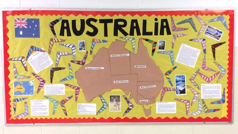 Read Across America Celebrations {Five for Friday} Australia bulletin board Australia For Kids, Australia School, Display Boards For School, Kids Bulletin Boards, Educational Assistant, Around The World Theme, Teaching Themes, Read Across America, School Displays