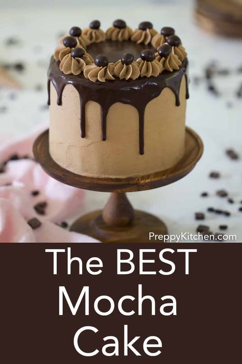 Mocha Cake Recipe, Mocha Buttercream, Florentine Recipe, Chocolate Mocha Cake, Mocha Frosting, Espresso Cake, Buttercream Chocolate, Chocolate Covered Espresso Beans, Mocha Cake