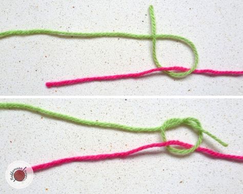 How to Join Yarn with the Magic Knot • Free Tutorial by RaffamusaDesigns Join Yarn Crochet, Join Yarn, Joining Yarn, Magic Knot, Pink Yarn, Crochet Instructions, Yarn Ball, Knit Stitch Patterns, Knitting Techniques