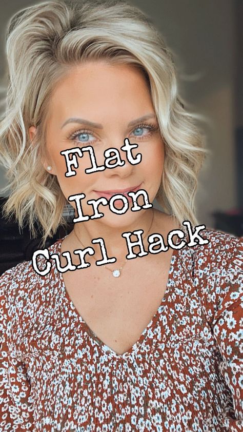 Have you tried curling your hair with a flatiron and always are in the struggle bus and end up getting frustrated with burnt smelling hair… | Instagram Curling Shoulder Length Hair, Flat Iron Short Hair, Curls For Medium Length Hair, Curling Your Hair, Curled Hairstyles For Medium Hair, Hairstyles Fall, Struggle Bus, Hair Curling Tips, Fall Hairstyles