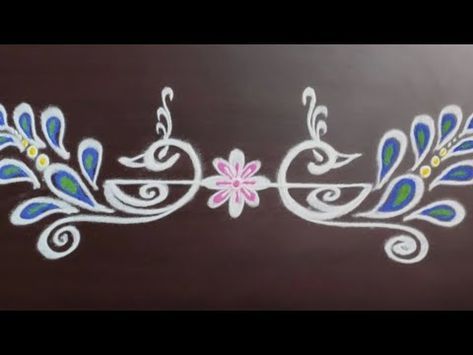 Muggulu Diwali, Tamil Kolam, Kolam Border, Sankranthi Rangoli, Lotus Kolam, Border Kolam, Simple Flower Rangoli, Easy Rangoli Designs Videos, Border Rangoli