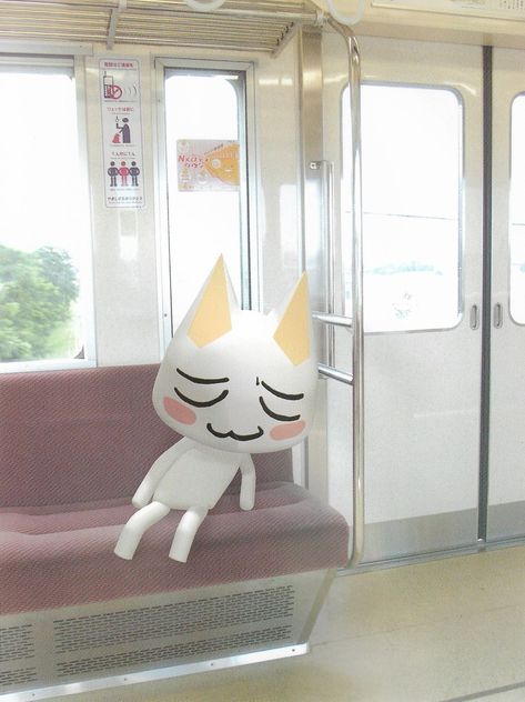 toro inoue naps on the train zzZ #wallpaper Toro Inoue, Cat Anime, A Train, Anime Kawaii, White Cat, Playstation, Train, Anime, Pink