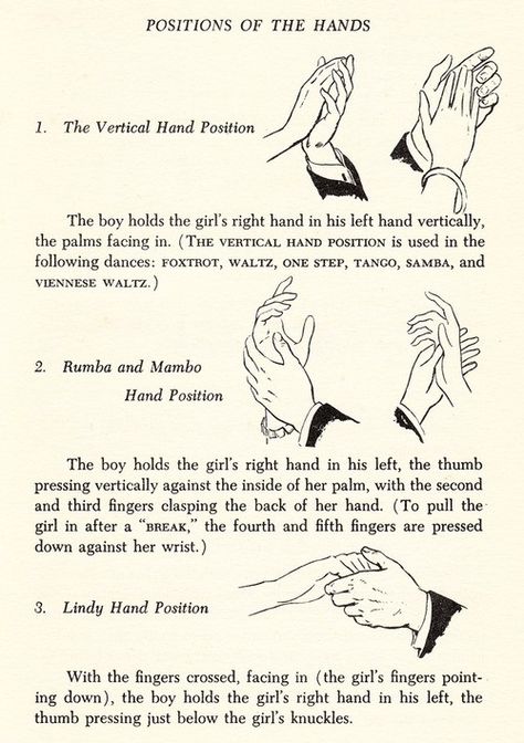 Positions of the hands while dancing. Waltz Reference, Waltz Aesthetic, Waltz Pose, Dancing Reference, Ettiquette For A Lady, Dancing Drawing, Hand Dancing, Dance Books, Viennese Waltz