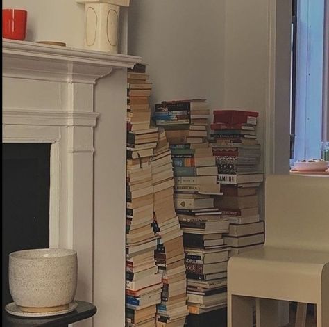 Books Stacked On Floor Aesthetic, Books On The Floor Aesthetic, Books Stacked On Floor, Books In Bedroom, Bookworm Bedroom, Book Piles, Floor Aesthetic, Books Stacked, Pile Of Books