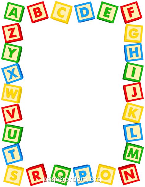 Alphabet Blocks Border Free School Borders, Abc Templates, Printable Borders, Free Printable Clip Art, Free Gif, School Border, Printable Border, Border Templates, Border Clipart