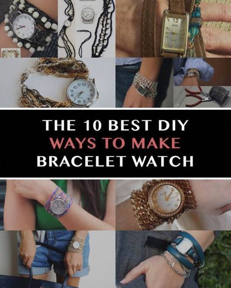 10 Great Ways To Make A Bracelet That Doubles As A Watch Diy Watch Band, Diy Watch, Make Your Own Bracelet, Watch Diy, Beaded Watches, Wrapping Jewelry, Watch Band Bracelet, Diy Wrap, Dyi Projects