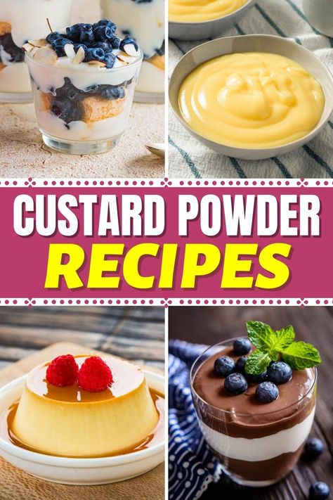 If you fancy a trip across the pond, check out these yummy custard powder recipes. They're rich, creamy, and super flavorful. Plus, they're easy to make! Powdered Custard Recipes, Bird Custard Powder Recipes, Bird's Custard Powder Recipes, Custard Dessert Ideas, Birds Eye Custard Recipes, Birds Custard Recipes, Recipes Using Birds Custard Powder, Recipes Using Custard Powder, Bird Custard Recipes