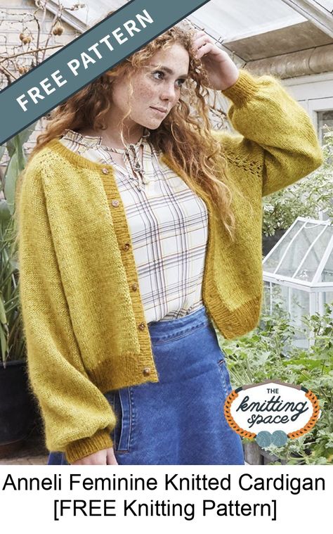 Brighten Up Your Mood With This Anneli Feminine Knitted Cardigan #knitting Knitting Cardigan Women, Raglan Cardigan Knitting Pattern, Free Knit Cardigan Pattern, Free Cardigan Knitting Patterns Women, Knit Cardigan Pattern Free, Cardigan Knitting Patterns Free, Oversized Knitted Cardigan, Knitting Jumper, Fall Knits