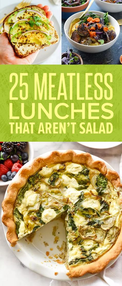 Meatless Lunches, Vegetarian Lunches, Vegetarian Lunch, Tasty Vegetarian Recipes, Meatless Meals, Vegetarian Diet, Meat Free, Vegan Dinners, Healthy Baking