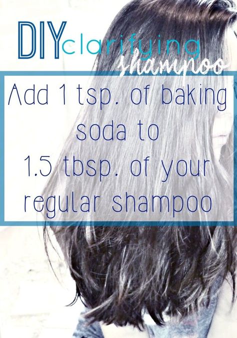 Clarifying Shampoo Diy, Diy Clarifying Shampoo, Diy Shampoo Recipe, Baking Soda Face Mask, Clarify Hair, Kat Diy, Baking Soda For Hair, Baking Soda Benefits, Shampoo Recipe