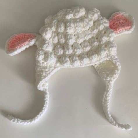 Crochet Lamb Hat Lamb Crochet Hat, Crochet Sheep Hat, Lamb Hat, Handmade Halloween Costumes, Crochet Sheep, Easter Hats, Sheep And Lamb, Crochet Clothing And Accessories, Crochet Design Pattern