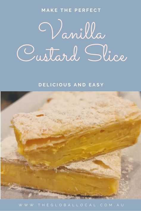 Custard Slice Recipe South Africa, Easy Custard Recipe, Custard Slice Recipe, Vanilla Slice Recipe, Custard Recipe Easy, Sweet Slices, Vanilla Slice, Custard Slice, Easy Custard