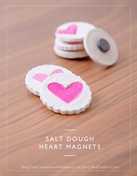 Gorgeous Gifts Kids Can Make: Fridge Magnets Red Ted Art, Valentine's Ideas, Mothers Day Crafts For Kids, Kindergarten Crafts, Heart Crafts, Handmade Valentine, Salt Dough, Sweet Valentine, Childrens Crafts