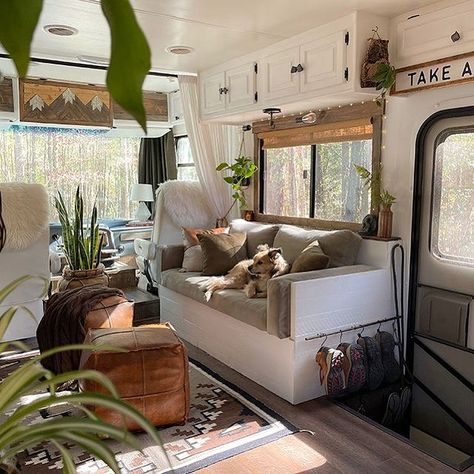 Katie on Instagram: “I’m getting so excited to take our RV out on some much needed camping trips. I’ve missed our home on wheels 💛 #rvrenovation #homeonwheels…” Class A Rv Remodel, Rustic Camper, Motorhome Remodel, Camper Trailer Remodel, Rv Renovation, Class A Rv, Diy Camper Remodel, Rv Renovations, Camper Renovation