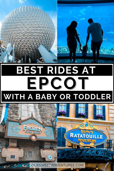 Epcot For Toddlers, Disney World With A One Year Old, Epcot With Toddlers, Epcot Rides And Attractions, Disney World Toddler, Epcot Picture Ideas, Epcot Photo Ideas, Epcot Planning, Disney With Baby