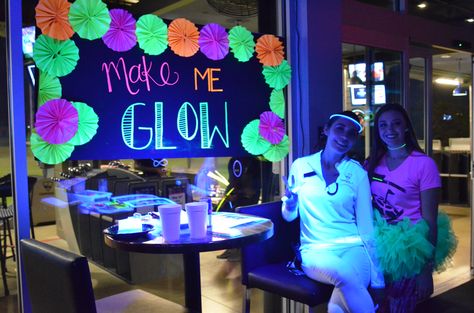 Make Me Glow Paint Station Glow In The Dark Selfie Station, Party Reference, Neon Parties, Paint Station, Neon Face Paint, Pop Party, Glow Birthday Party, Glow Paint, Makeup Station