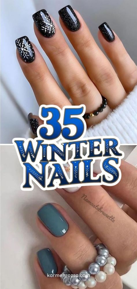 35 Christmas Nails to match your winter wardrobe. Short square nail style for winter. Nail Design Ideas Square, Winter Squoval Nails, Nail Idea Short Square, Cute Dip Powder Nails Winter, January Nails Ideas Gel Short, Winter Nails Ideas Simple, Square Nails Winter Colors, Mail Designs Short, Short Squoval Dip Nails