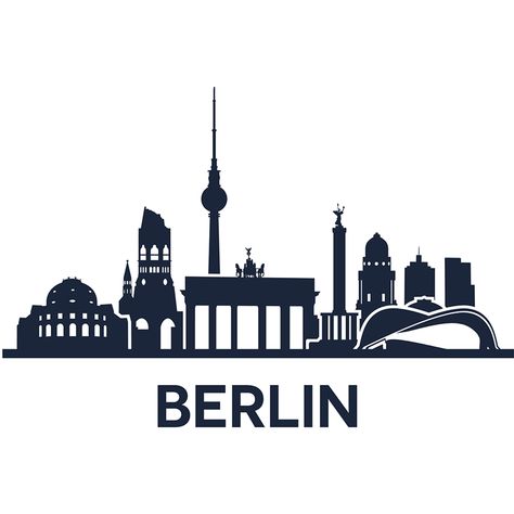 Berlin Tattoo Ideas, Berlin Drawing, Poland Cities, City Outline, Berlin Skyline, Berlin Tattoo, New York Wallpaper, Union Berlin, Book Cover Design Inspiration