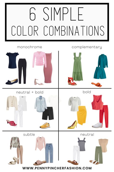 Color Matching in Clothes - Penny Pincher Fashion Colour Matching Clothes, Mix And Match Outfits, Jewellery Styling, Colourful Clothes, Penny Pincher Fashion, Capsule Wardrobe Women, Bold Outfits, Colorful Wardrobe, Color Outfits