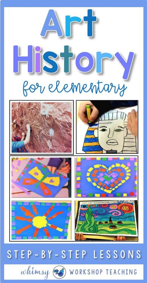 Art History Activities, Famous Artists For Kids, Easy Art Lessons, Kindergarten Art Lessons, Art History Lessons, Kindergarten Art Projects, Montessori Art, Classroom Art Projects, Art Lessons For Kids