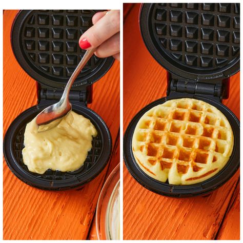 Homemade Eggo Waffles Recipe - Gemma’s Bigger Bolder Baking Mini Waffle Recipe, Breakfast Waffle Recipes, Ice Cream Sundae Recipe, Gemma Stafford, Eggo Waffle, Egg Substitute In Baking, Eggo Waffles, Waffle Iron Recipes, Waffle Maker Recipes