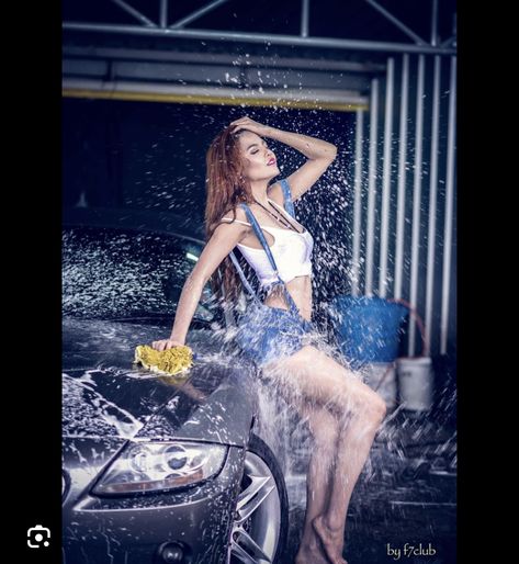 Car Wash Girls, Pin Up Car, Cat Wash, Car Poses, Car Washer, Shoot Inspiration, Car Girl, Car Girls