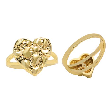 PRICES MAY VARY. 【Product Size】The Heart Nugget Ring Come In Sizes 7-10,Ring Width Is 11.6mm,So You Can Choose The Size That Suits You Best. 【Rigorous Craftsmanship】Crafted With High-Quality Brass Materials And 14K Gold Plated , These Gold Nugget Ring Are Designed To Maintain Their Dazzling Shine, To Suitable For Daily Wear. 【Personal Design】Nugget Ring For Women/Men Featured A Stunning Nugget Gold Band With Intricate Details That Shimmered In The Light. It Was A True Work Of Art, Blending The M Cookie Heart, Gold Nugget Ring, Art Blending, Mens Pinky Ring, Gold Nugget, Pinky Ring, Brass Material, Ring For Women, Gold Band