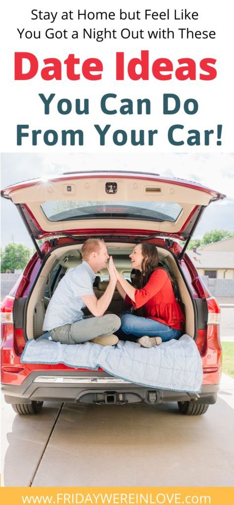 Make date night at home fun and exciting with a change of scenery. 15 Ways to make a car date night happen from the comfort of your driveway. #fridaywereinlove Car Movie Night Date, Car Date Night, Car Date Ideas, Car Date, Road Trip Playlist, Date Night Games, Date Night At Home, Cheap Date Ideas, Unique Date Ideas