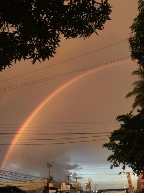 Rainbox after the rain at Butuan City during sunset. Rainbow After Rain, Rainbow After The Rain, Rain Bow, Blue Butterfly Wallpaper, Rainbow Rain, Rainbow Sky, Jesus Wallpaper, After The Rain, Butterfly Wallpaper