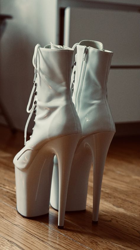 Pleaser shoes | high heel peep toe boots Pole Dance Beginner, Pole Dance Heels, Pleaser Heels, Dance Boots, Girls High Heels, Heels Aesthetic, Dance Heels, Expensive Shoes, Pleaser Shoes