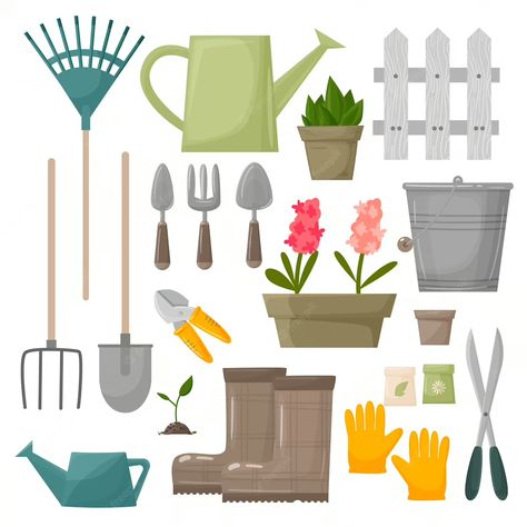 Vector Garden, Gardening Equipment, Sublimation Ideas Projects Inspiration, Gardening Gear, Sublimation Ideas, Farm Tools, Garden Tool Set, Garden Equipment, Pattern Collection