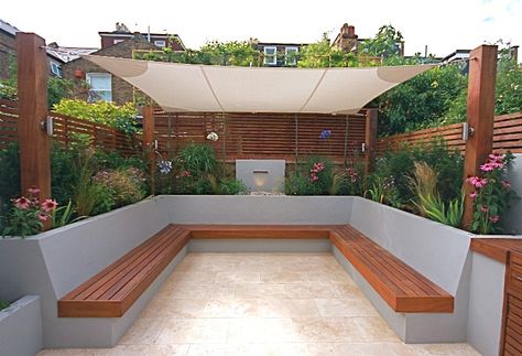 Outdoor living Diy Outdoor Bench, Diy Bench Outdoor, Have Inspiration, Contemporary Garden, Terrace Design, Backyard Garden Design, Pergola Patio, Garden Seating, Roof Garden