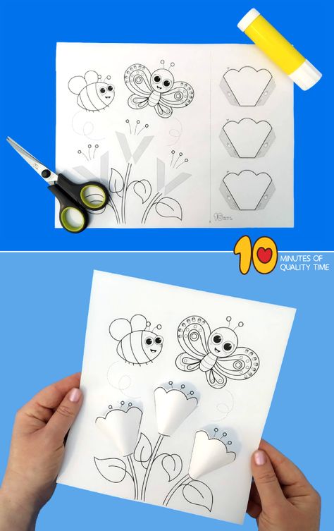 Pollination Craft, Spring Craft Activities, Coloring Page Animals, Farm Animals Preschool, Craft Spring, Giraffe Coloring Pages, 3d Crafts, Flower Crafts Kids, Craft Work For Kids