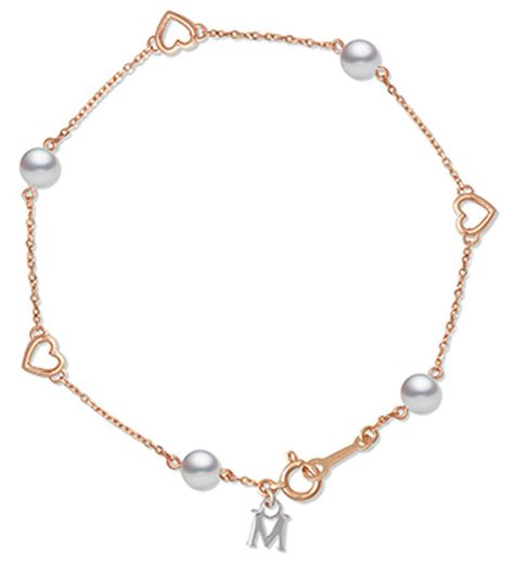 Mikimoto 18ct Rose Gold 4.5mm White Pearl Heart Bracelet #mikimoto #bracelet Mikimoto Jewelry, Working Clothes, Jewellery Pearl, Shoulder Jewelry, Gold Pearl Bracelet, Rose Gold Pearl, Mikimoto Pearls, Wrist Jewelry, Pearl Bangle