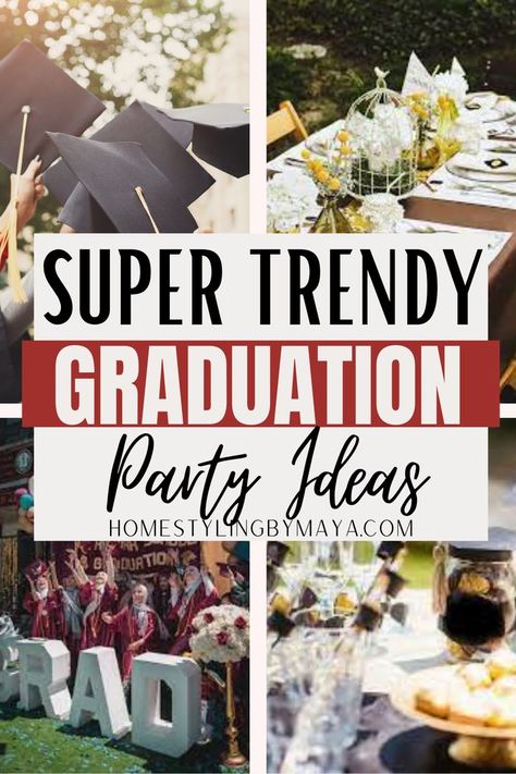 2023 College Graduation Party Ideas, Diy College Graduation Decorations, Highschool Graduation Party Decorations, College Graduate Party Ideas, College Masters Graduation Party Ideas, College Graduation Dinner Party Ideas, Gcu Graduation Party, College Themed Graduation Party, College Graduation Dinner Table Ideas