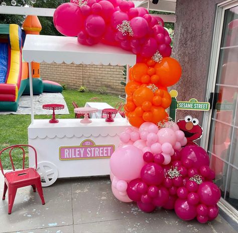 Aesthetic Elmo Party, Boho Elmo Party, Pink Elmo Party, Sesame Street Birthday Party Ideas 1st Girl, Girly Elmo Birthday Party Decoration, Aesthetic Sesame Street Party, Abby Sesame Street Birthday, Sesame Street 1st Birthday Party Girl, Elmo Second Birthday Girl