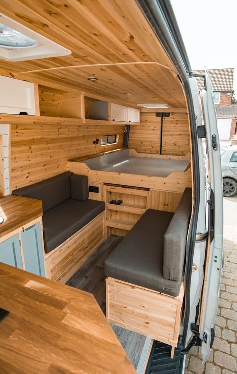 DIY Van Conversion Tips for #Vanlife From CarpenterIngram - Dwell Converted Vans, Diy Van Conversions, Kombi Home, Van Conversion Interior, Build A Camper Van, Van Life Diy, Build A Camper, Campervan Interior, Camper Van Conversion Diy