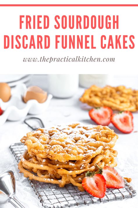 Sourdough Discard Beignets, Sourdough Discard Funnel Cake, Sourdough Dessert, Recipe Using Sourdough Starter, Funnel Cake Recipe, Discard Recipe, Funnel Cakes, Sourdough Starter Discard Recipe, Discard Recipes