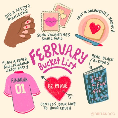 Hello February ✨ 'tis the season to celebrate all the things you love 💕 ⁠ Here's what's on our February Bucket List:⁠ 1️⃣ write Valentine's day notes 💌 2️⃣ plan a Galentine's Day brunch with your besties 👯‍♀️ 3️⃣ DIY a festive manicure 💅 4️⃣ ⁠read books by Black authors 📚 5️⃣ go to a super bowl watching party 🏈 Tell us what you're most looking forward to this month 👇 ⁠ #bucketlist #february #winter #wintertime