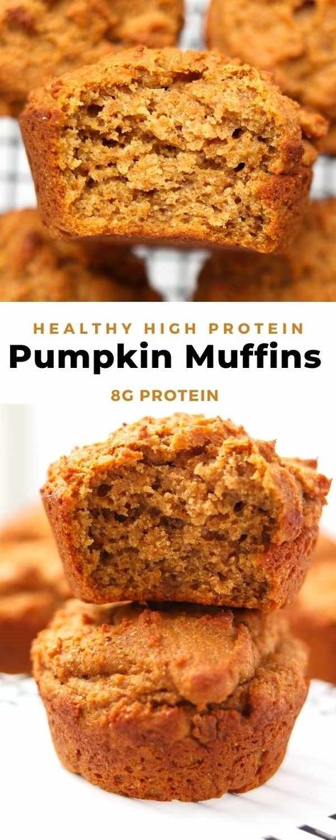 These healthy Pumpkin Protein Muffins make for a great snack or breakfast full of protein, not high in sugar, plus all the fall flavor! #pumpkinmuffins #breakfast #muffins #snack #fallfood #greekyogurt #wholewheatflour Protein Pumpkin Muffins, Fall Breakfast Recipes, Pumpkin Protein Muffins, Casserole Healthy, Pumpkin Protein, Protein Baking, High Protein Desserts, Breakfast Meals, Kids Healthy