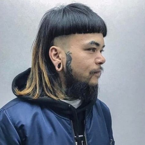 Nothing Betta Than A Bowl’s Instagram profile post: “. . . . . #mulletsofinstagram #behindthechair #bowlcut #love #shag #makeup #undercut #hairbrained #style #mullethair #photooftheday…” Bowl Cut Mullet, Japanese Mullet, A Mullet Haircut, Mullet Haircut Woman, G Dragon Hairstyle, Modern Mullet Haircut, Mohawk Fade, Haircut Mullet, Korean Hairstyles Women