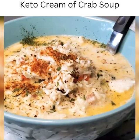 Cream Of Crab Soup Recipe, Creamy Crab Soup, Crab Chowder Recipes, Cream Of Crab, Crab Bisque Recipe, Crab Soup Recipes, Crab Chowder, Keto Dinner Ideas, Crab Bisque